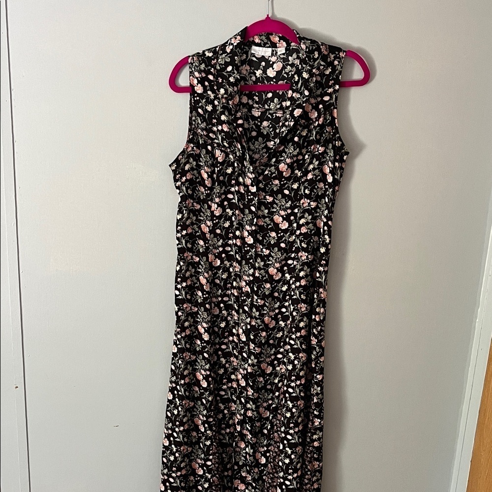 Floral maxi dress wide skirt
